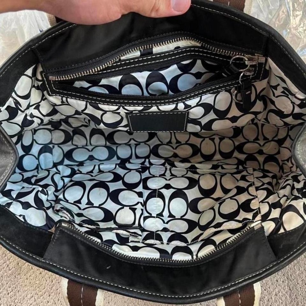 Vintage Coach Hampton Satin Tote Small Purse Handbag Black M0682-10663 - Picture 4 of 8